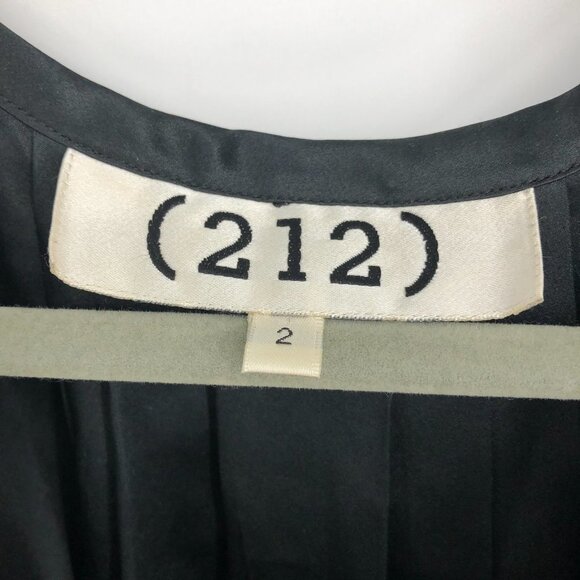 212 Collection Black 100% Silk flowy scoop Neck Mini Dress size 2 - Picture 3 of 15